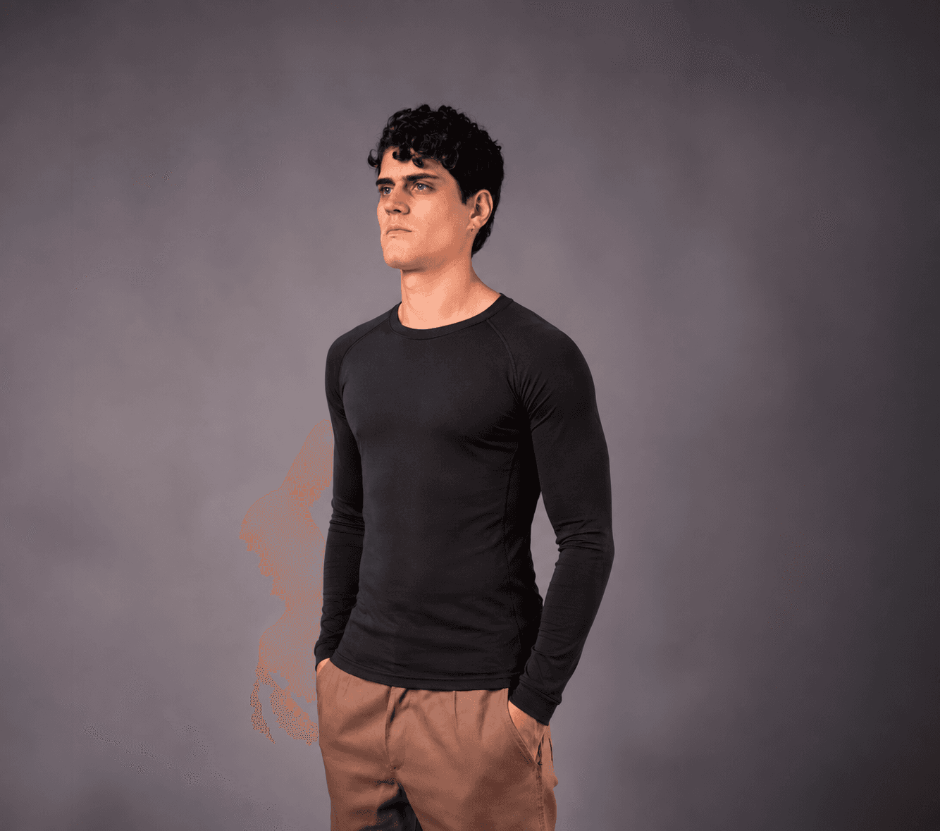 Camiseta térmica manga larga - 80% poliéster 20% elastano — vista 1