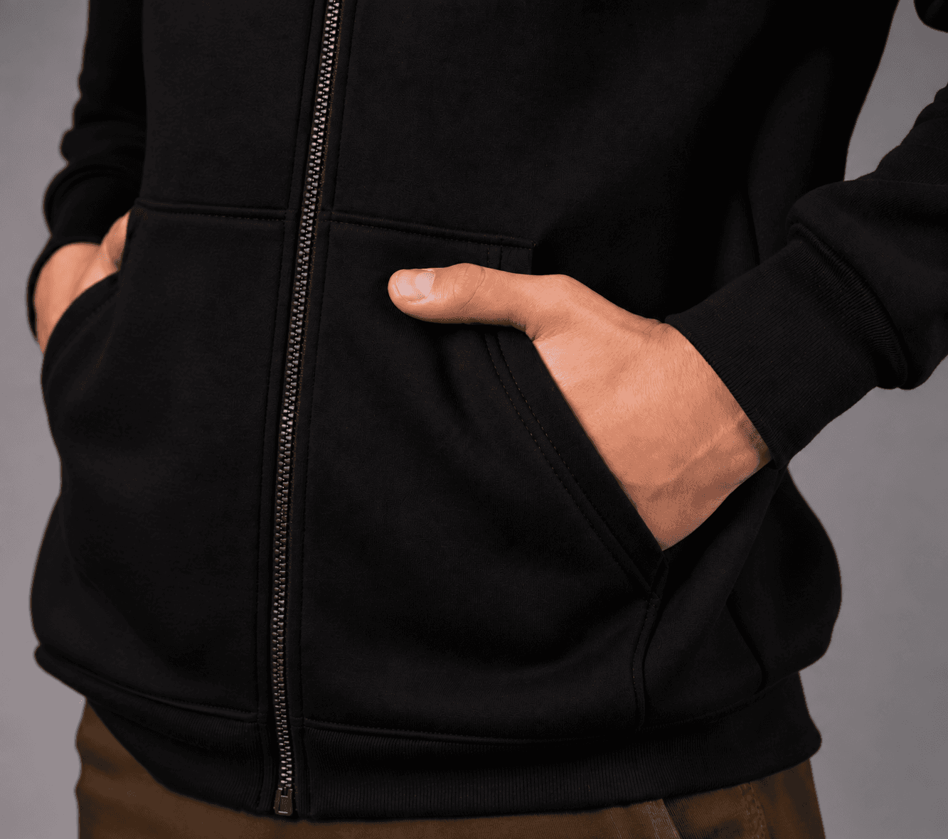 Campera canguro con capucha - Frisa Peinada PREMIUM - 100% algodón — vista 3